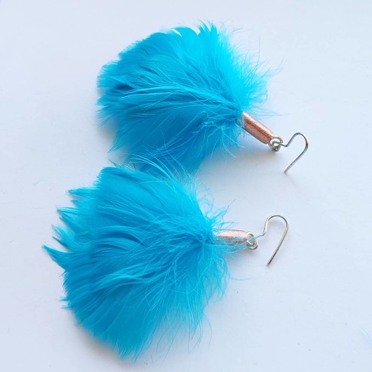 kolczyki z piórami PIÓRKO kolczyki