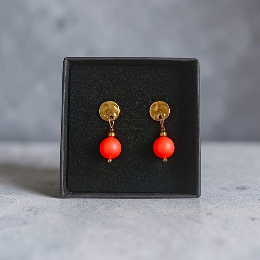 kolczyki swarovski Swarovski neon pearls : neon orange : drobne sztyfty