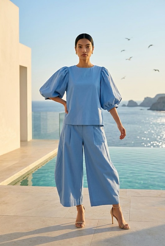 komplety damskie Denim Jeans Baby Blue komplet set OrtizMauii