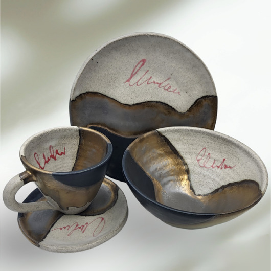 patery i talerze Ceramiczny zestaw śniadaniowy
