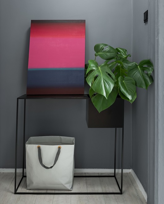 Konsola Kwietnik 2w1 metal czarna 70x75x40cm Home Design