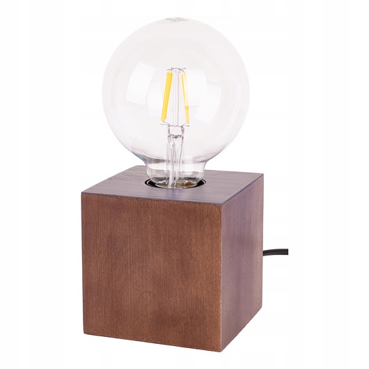 lampy stołowe LAMPKA NOCNA STOŁOWA DREWNIANA OZDOBNA E27