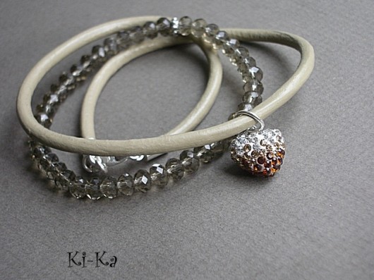Khaki and nude 1 - bransoletki KiKa pracownia