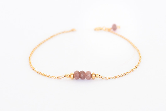 Bransoletka z kamienia słonecznego taupe La Femme Jewellery