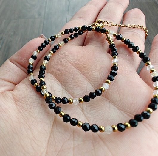 chokery Choker turmalin cytryn