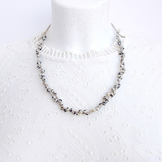 kolie Jaspis dalmatyński Naszyjnik bez metalu