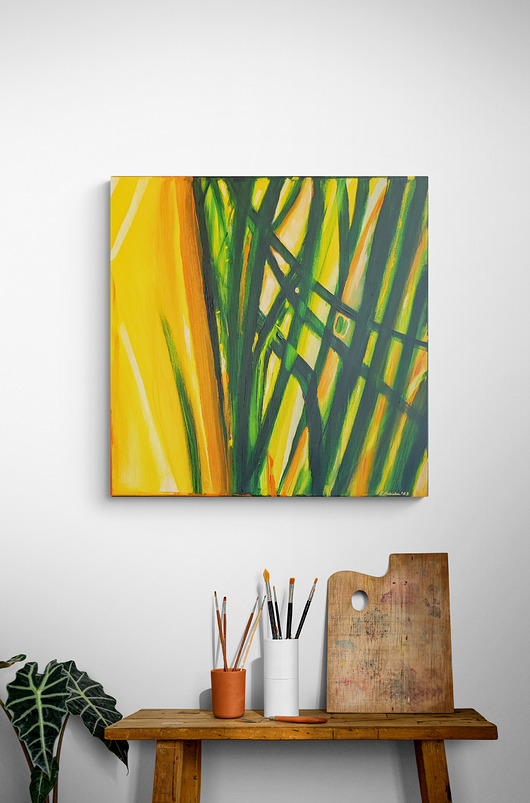 obrazy Obraz ręcznie malowany na płótnie 60 x 60 cm - Dżungla