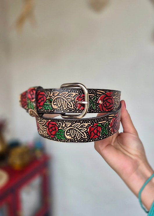paski damskie Pasek skórzany Rosas