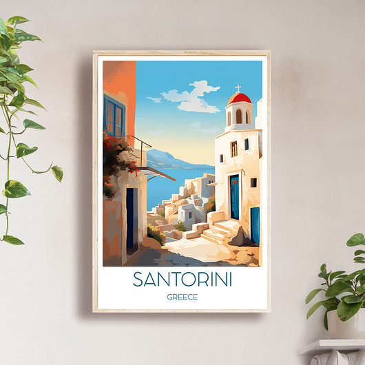 plakaty Grecja - Santorini - Plakat, pamiątka dla podróżnika