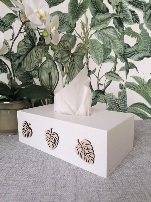 przechowywanie - różne Pudełko na chusteczki-Liście monstera- 34