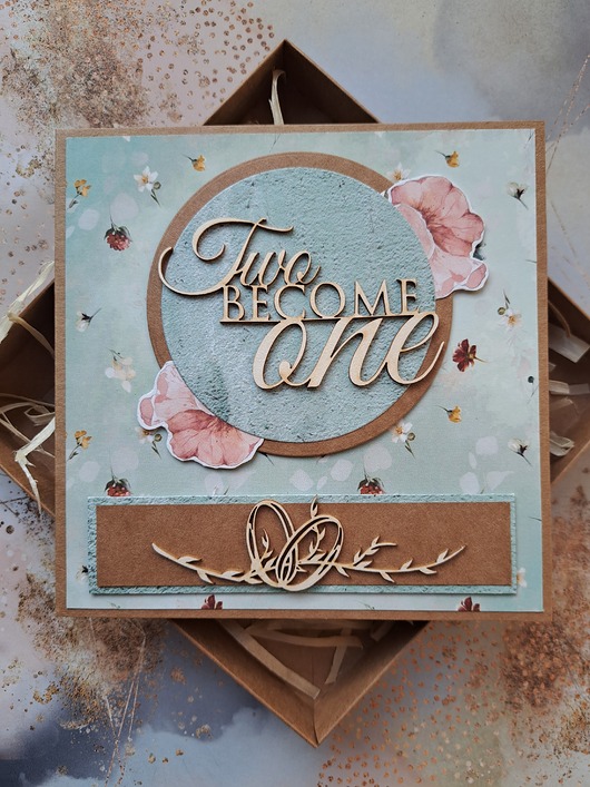 zaproszenia i kartki na ślub Kartka ślubna dla obcokrajowców (w pudełku)