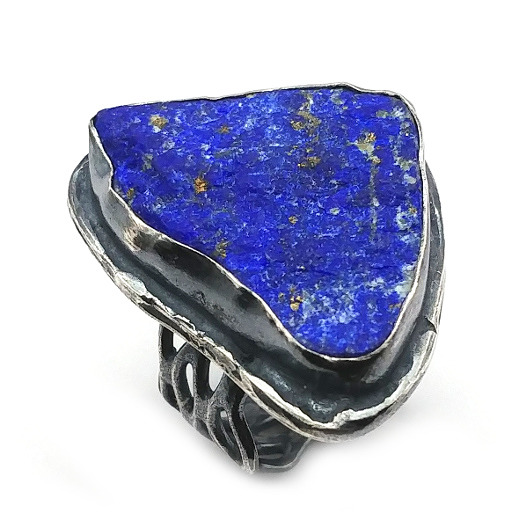 pierścionki srebrne Lapis lazuli z pirytem