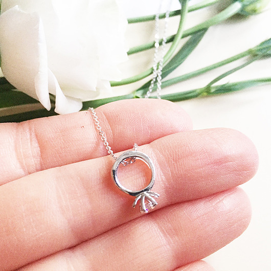 srebrne naszyjniki Naszyjnik z cyrkonią , srebro 925