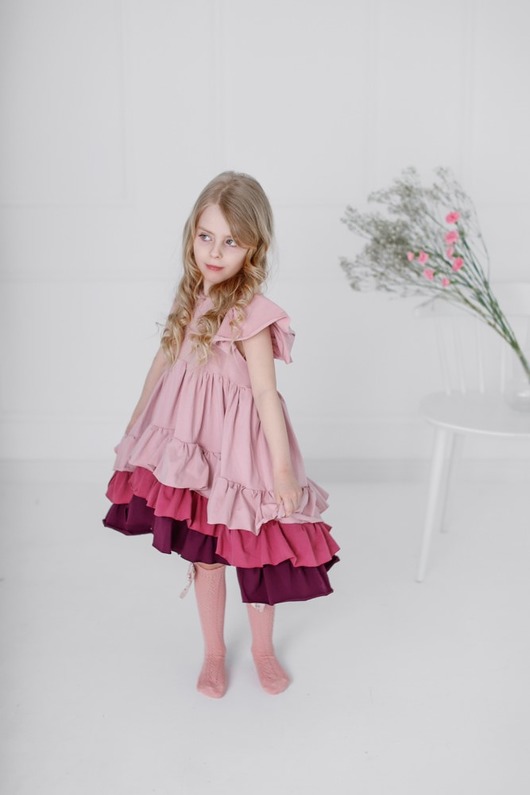 sukienki dla dziewczynki Sukienka Letnia Pink Frill