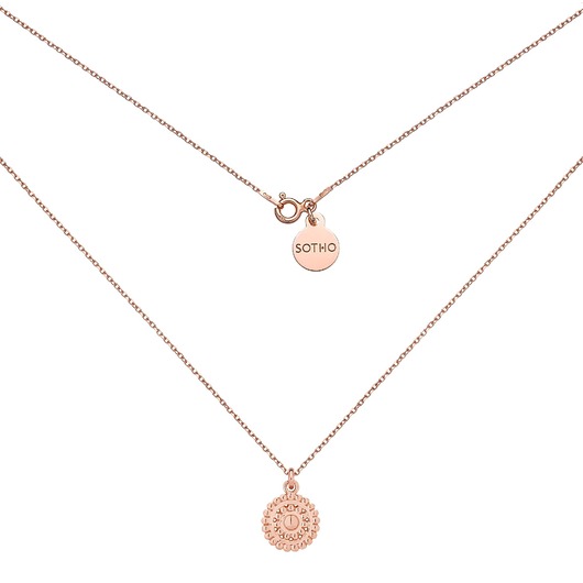 złote naszyjniki Naszyjnik z rozetką z różowego złota