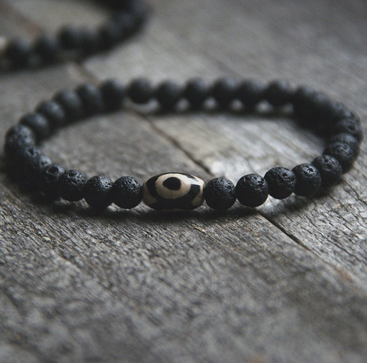 męska bransoletka :: TALIZMAN :: tibetan agate kaktusia