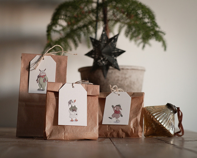 kartki świąteczne Zestaw 3 świątecznych zawieszek do prezentów