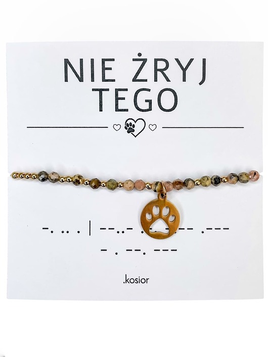 bransoletki na sznurku Bransoletka z kamieni naturalnych Rodohrozyt, Hematyt 10% na zwierzaki