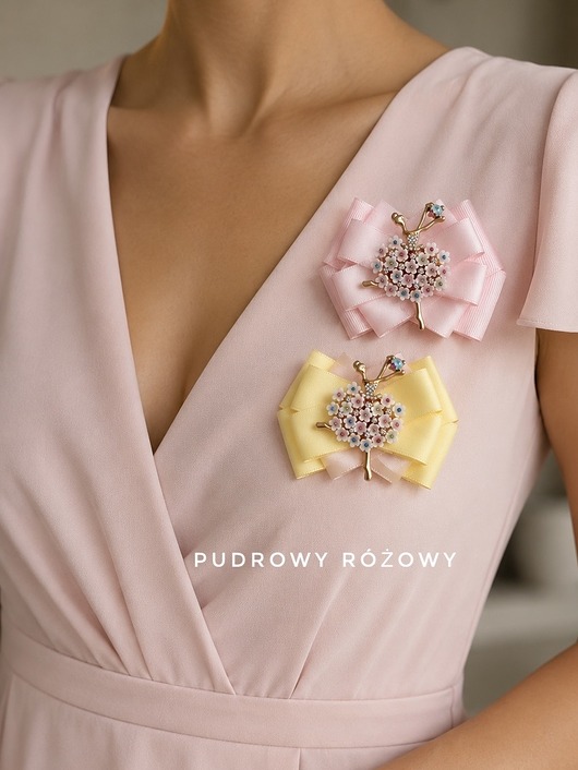 broszki Pastelowa Brosza z Baletnicą z kwiatków z kolorowymi kamieniami