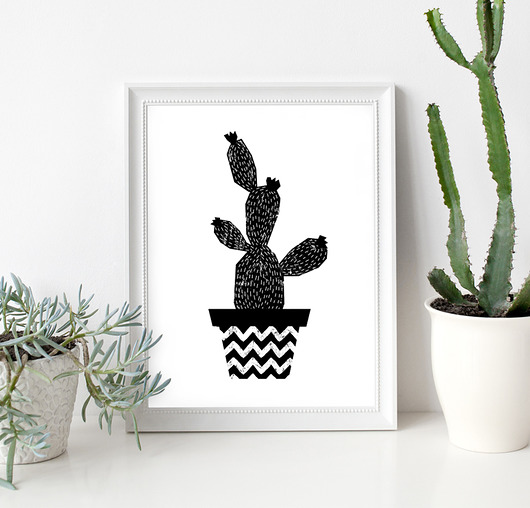 Kaktus II | plakat | ilustracja | A3 wejustlikeprints