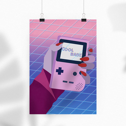 grafiki i ilustracje Plakat - Game boy