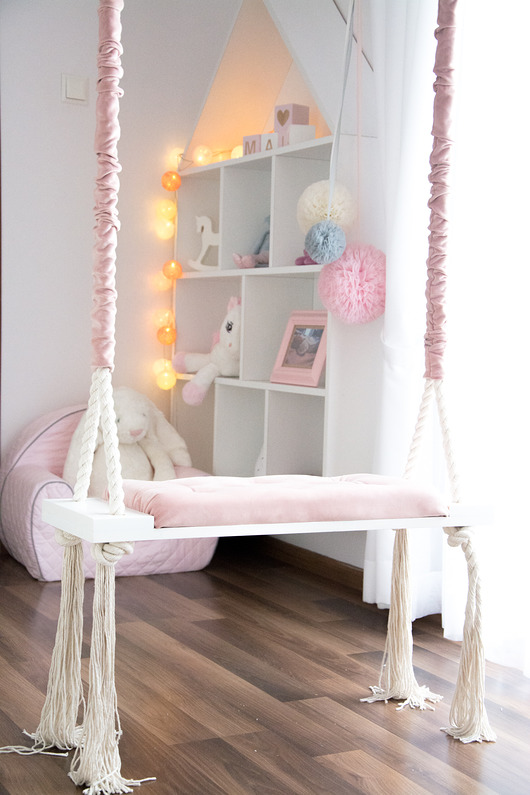 Stylowa huśtawka LARGE 70cm na linach dla dzieci OhSwing