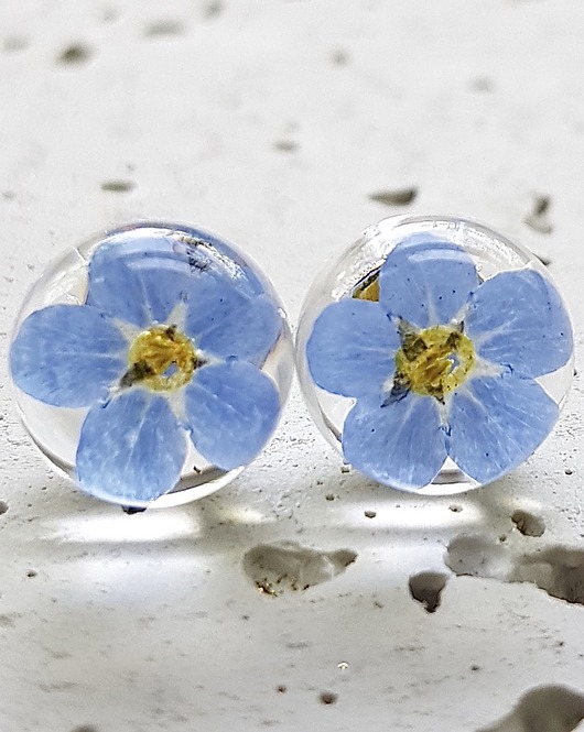 Kolczyki - sztyfty z niezapominajką Grol Jewellery