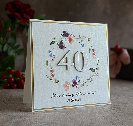 kartki scrapbooking Kartka urodzinowa z kopertą prezentową, BH 70