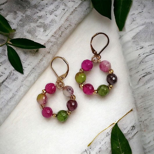 kolczyki z kamieniami Kolekcja WIANKI : urocze kolczyki : meadow