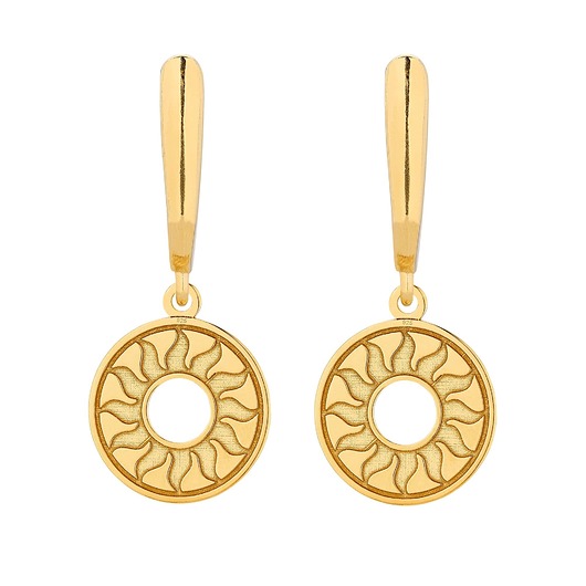 kolczyki pozłacane Złote kolczyki ze słoneczkami