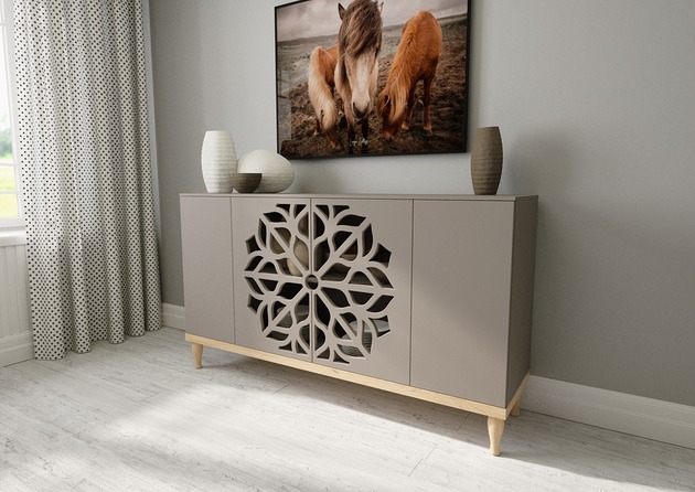 komody i szafki Komoda MALVA KM160F  TAUPE