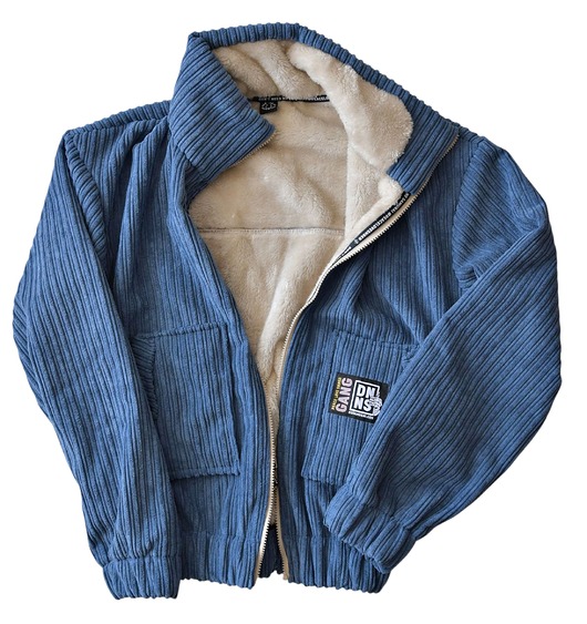 kurtki damskie Sztruksowa Kurtka Teddy Dusty Blue
