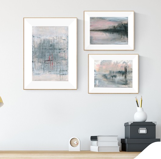 zestaw 3 oryginalnych grafiki, abstrakcja,  Krystyna Siwek Art