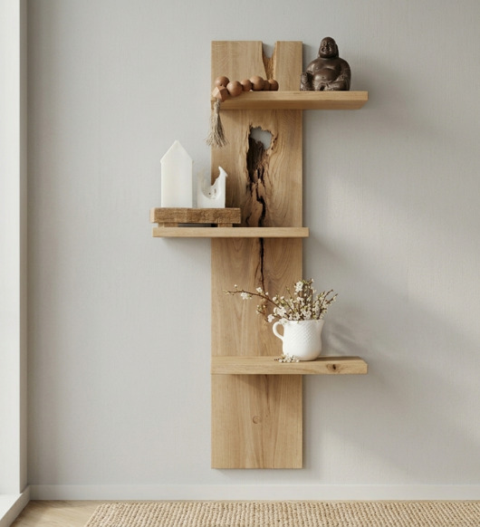 półki Dębowa półka ścienna