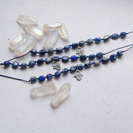 ochrona, optymizm - lapis lazuli & hamsa kaktusia