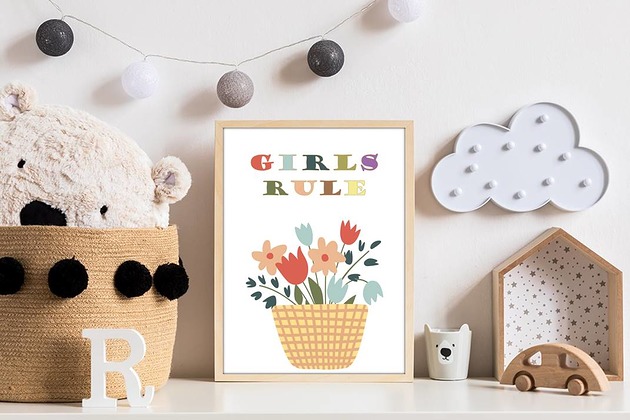 obrazy i plakaty do pokoju dziecięcego GIRLS rule