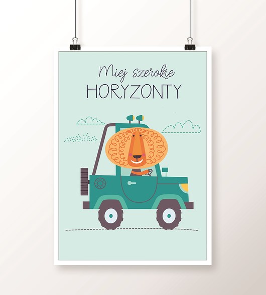 Plakat SZEROKIE HORYZONTY obrazek z lwem Well Wall