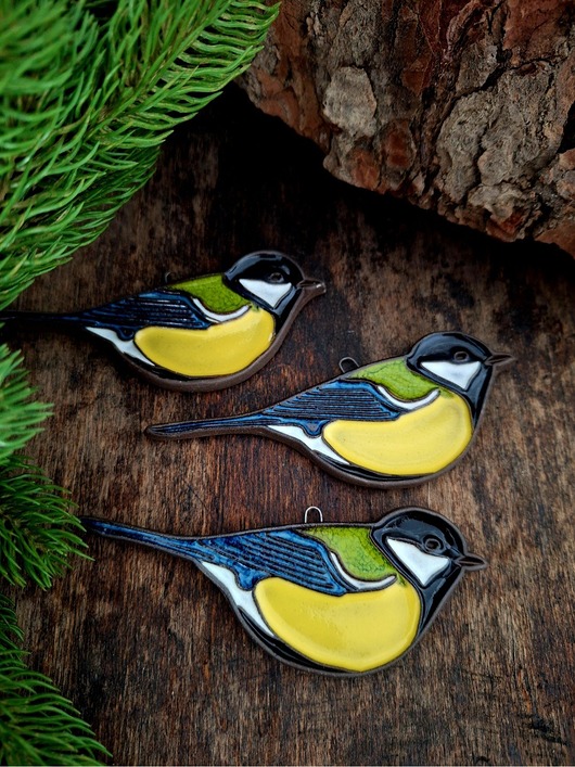 Ozdoby na ścianę Ceramiczny ptak  3 sztuki dekoracja ścienna