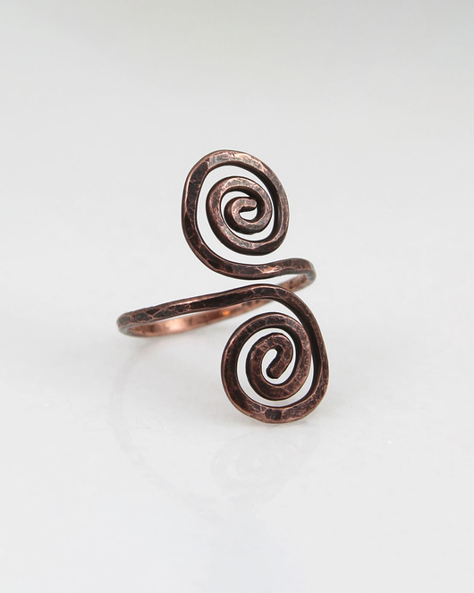 pierścionki - różne Wężowy - rozm. M - miedziany pierścionek - unikat