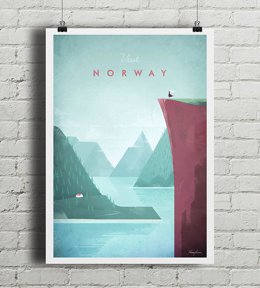 plakaty Norwegia - vintage plakat