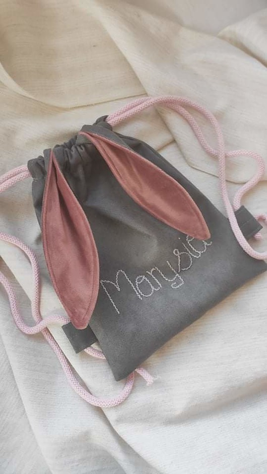 Mini plecak królik z imieniem Marysia raspberi