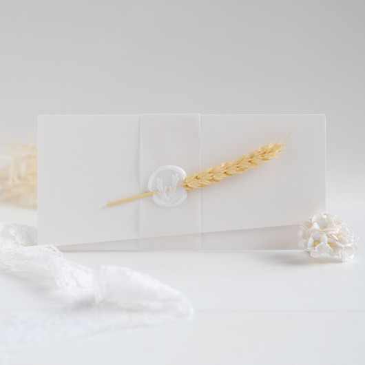 zaproszenia na komunię Zaproszenie na komunię z kłosem zboża