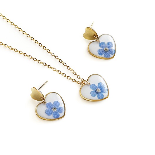komplet biżuterii Komplet biżuterii z niezapominajkami
