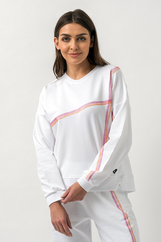 bluza bez kaptura damska Bluza damska"MEGAN" biała