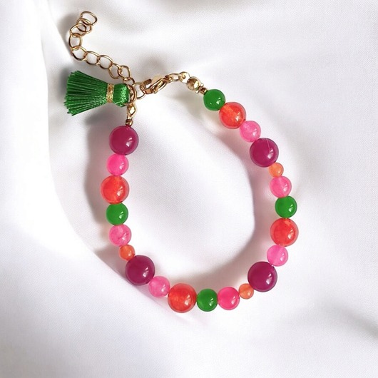 bransoletki z kamieni naturalnych Bransoletka : summer fruits : kolorowy jadeit