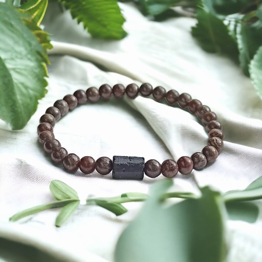 bransoletki z kamieni naturalnych Damska : bronzyt & turmalin : ochronne bransoletki