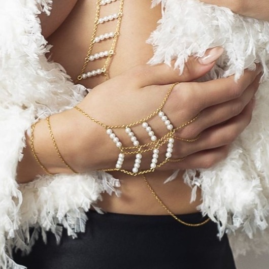 bransoletki złote Bransoletka z pierścionkami Timeless Pearls 2w1