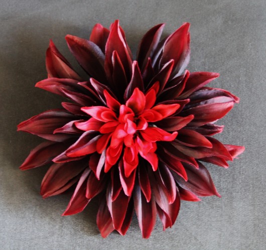 Broszka brosza duża kwiat handmade Pudrowy Różowy