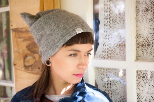Czapka Gray Idea - włoska wełna Mimi Monster