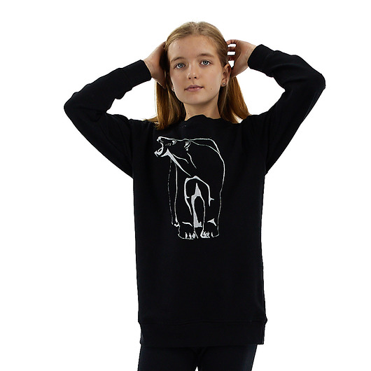 bluzy dla dziewczynki Bluza dziewczęca z haftem misia polarnego